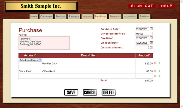 screenshot of Accounting ASAP
